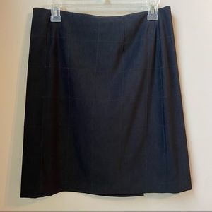 Talbots Black Suede Like Midi Skirt